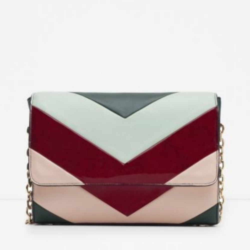 Zara Multicolor Chevron Shoulder Bag